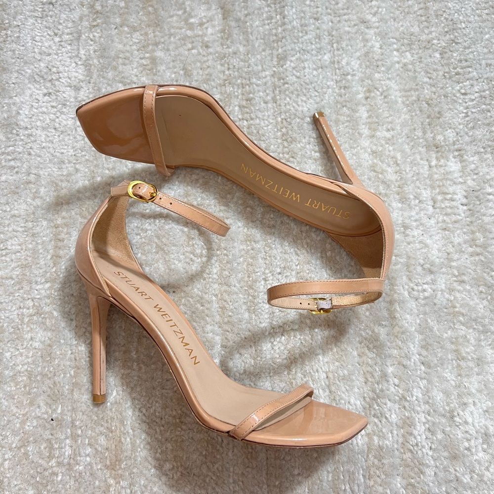 Stuart Weitzman Nudistcurve 100 Smooth Leather Sandals